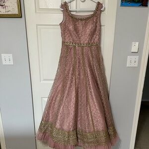 Indo western gown with dupatta